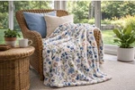 Oversized Soft Fleece Floral Pirnt Ivory 60" X 72" Blanket Throw, The Big One. Fixed Price $26.99.