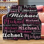 Custom Name Print Flannel Throw Blanket Personalized Contemporary Text Design. Fixed Price $19.74.