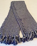 West Elm Marled Basketweave Throw Blanket Navy Blue And White 50X60. Fixed Price $38.00.