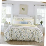 Laura Ashley Home - Duvet Cover Set, Cotton Sateen King Blue/yellow/green/white. Fixed Price $102.26.