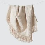 The Citizenry La Le Luxe Alpaca Throw Sand 50"H 70"W (+5" Fringe). Fixed Price $265.00.