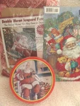 Double Woven Santa Raggedy Ann Tapestry Throw Paper Wall Hanging Coke Oval Tin. Fixed Price $48.99.