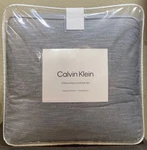 Calvin Klein Etched Slub Cotton Grey King Comforter & Pillow Shams 3PC Set. Fixed Price $97.50.