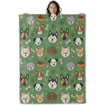 Asivud Cute Dog Face Blanket, Paw Print Cartoon Style 60 X 50 Inch Flannel Th.... Fixed Price $35.11.