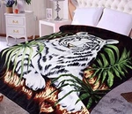 Hiyoko White Tiger Animal Mink Blanket Throw Bedspread Comforter Coverlet 90X75. Fixed Price $45.95.