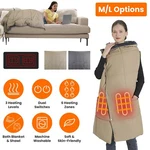Heated Blanket Electric Throw Poncho Shawl Wrap W/ Zipper Holes Pocket. Fixed Price $40.11.