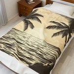 Nostalgia Beach Velveteen Plush Blanket, Cozy Throw. House, Home Or Travel. Fixed Price $39.99.