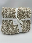 Pottery Barn Chunky Hand Knit Throw 44 X 56" Neutral Beige #9992T. Fixed Price $72.15.