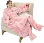 Catalonia Pink Wearable Fleece Blanket With Sleeves And Foot Pockets For Adult. Fixed Price $36.24.
