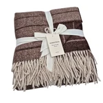 Nordstrom Brown Bitter Woven Fringe Throw Blanket 50IN X 60IN. Fixed Price $29.99.