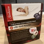 Sunbeam Heated Mattress Pad Queen 60X80 Quilted Electric Bed Warmer Machine. Fixed Price $35.99.