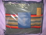 New Pendleton Yakima Camp Throw Wool/cotton Blend Blanket 54X66 Stripe Gray. Fixed Price $99.50.