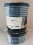 Mainstays Cool Water Plaid Fleece Throw Blanket, 50X60IN, Soft Lightweight. Fixed Price $6.75.