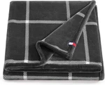 Tommy Hilfiger Plush Throw Blanket 50" X 70" - Grey/white Windowpane. Fixed Price $38.00.