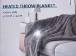 Heated Throw Blanket Double Sided Sherpa Arctic Grey 50"X60" Snugsun. Fixed Price $25.00.