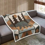 Virah Bella - Patchwork Bear Quilted Sherpa Throw Blanket 50"X60". Fixed Price $24.95.