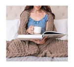 Samiah Luxe Chunky Knit Throw 50X60", Brown Blanket.... Fixed Price $138.80.