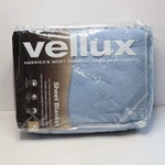 Vellux Sheet Blanket King Light Blue New 100% Cotton Textured 2-IN-1 All Season. Fixed Price $45.60.