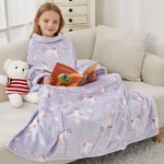 Softan Kids Wearable Fleece Blanket With Sleeves & One Size, Unicorn Stars. Fixed Price $31.70.
