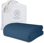 Cozy Herringbone Twin Blanket 100% Cotton All-season Folkstone Blue 68X92. Fixed Price $91.99.
