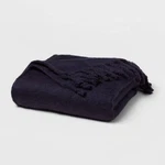 Faux Mohair Bed Throw Navy - Threshold. Fixed Price $23.79.