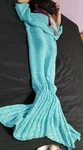 Mermaid Tail Knit Warm Sleeping Bag Wrap Blanket Teal Green. Fixed Price $12.99.