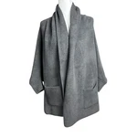 Barefoot Dreams Cozychic Blanket Wrap Womens One Size Gray Carbon Shawl. Fixed Price $87.41.