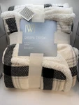 Wayland Square Sherpa Throw Plush Comfort Blanket Black & White 50X60 Very Soft. Fixed Price $16.99.