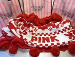 Victorias Secret Pink Blanket Marshmallow Knit W/tassels. Fixed Price $39.14.