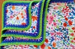 Fleece Lap Baby Blanket Crochet Edge Floral. Fixed Price $12.50.