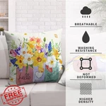 Kwlegh Spring Daffodil Pillow Covers 18X18 Set Of 2 Linen. Fixed Price $44.78.