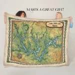 Lewis Smith Lake Alabama Map Art Blanket For Bed Sofa Chair & Winter Travel. Fixed Price $119.99.