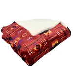 Sacred Thread Aztec Fleece Blanket Reversible Native American Western Throw 79"X. Fixed Price $106.38.
