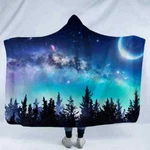 Beautiful Half Moon 3D Hooded Blanket Wearable Flannel Throw Cloak. Fixed Price $56.49.