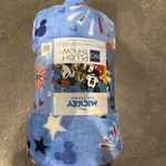 Disney Americana Mickey Mouse Throw Blanket 60"X72" Plush Blue Cowboy Theme. Fixed Price $25.50.