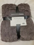 Madison Park Ruched Fur Throw Lavender 50X60 Brushed Long New. Fixed Price $34.99.