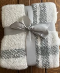 Kirklands Home Mohair Throw Blanket Plaid 50 X 60 Grey & Creme Nwt Countrychic. Fixed Price $26.00.