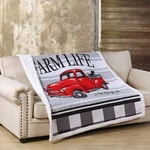 Virah Bella - Farm Life White Plaid Quilted Sherpa Throw Blanket 50"X60". Fixed Price $39.95.