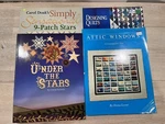 Lot Quilting Books 9 Patch Under The Stars Designing Quilts Attic Windows. Fixed Price $27.99.