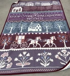 Vintage San Marco Country Sampler Amish Horse Buggy Acrylic Blanket 58X82 Vgc. Fixed Price $68.00.