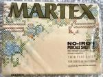 New Vintage Martex Cross Stitch Print Cream Twin Flat Percale Sheet Linen Sealed. Fixed Price $24.99.