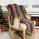 Winter Colorful Leopard Print Blanket 50 X 60 Warm Super Soft Cozy Flannel.... Fixed Price $36.59.