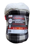Sunbeam Black & White Buffalo Plaid Sherpa Heated Throw New!. Fixed Price $59.00.