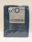 Grand Hotel Collection Twin Blanket 100% Cotton Houndstooth Stitch Pattern Navy. Fixed Price $44.95.