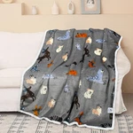 Catalonia Dog Print Sherpa Fleece Throw Blanket, Soft 50X60 Inches, Grey. Fixed Price $30.99.