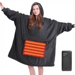 Maxeve Heated Wearable Blanket Hoodie W/ Battery 10000MAH, Oversized Sherpa. Fixed Price $76.99.