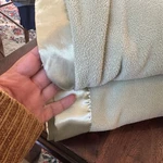 Pair Queen Size Charter Club Celery Green Blanket Macy 2 Matching Satin Trim. Fixed Price $125.00.