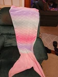 Mermaid Tail Kids Throw Blanket Pink Purple Aqua Soft Plush Fleece. Fixed Price $10.00.
