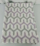 Nemcor Baby's First Blanket Sherpa Plush White Gray Lavender Purple 30" X 40". Fixed Price $49.99.