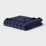 King Brushed Cotton Blanket Navy Tonal Plaid - Threshold. Fixed Price $32.99.